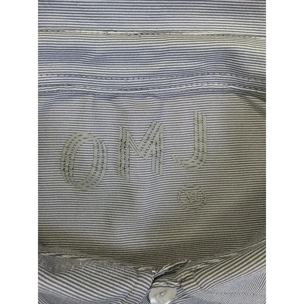 OMJ Clothing Mens XL Short Sleeve Button Down Shirt Grey